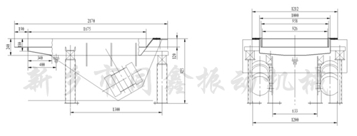 沥水振动筛外形示意图-同鑫振动机械